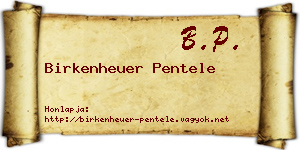 Birkenheuer Pentele névjegykártya